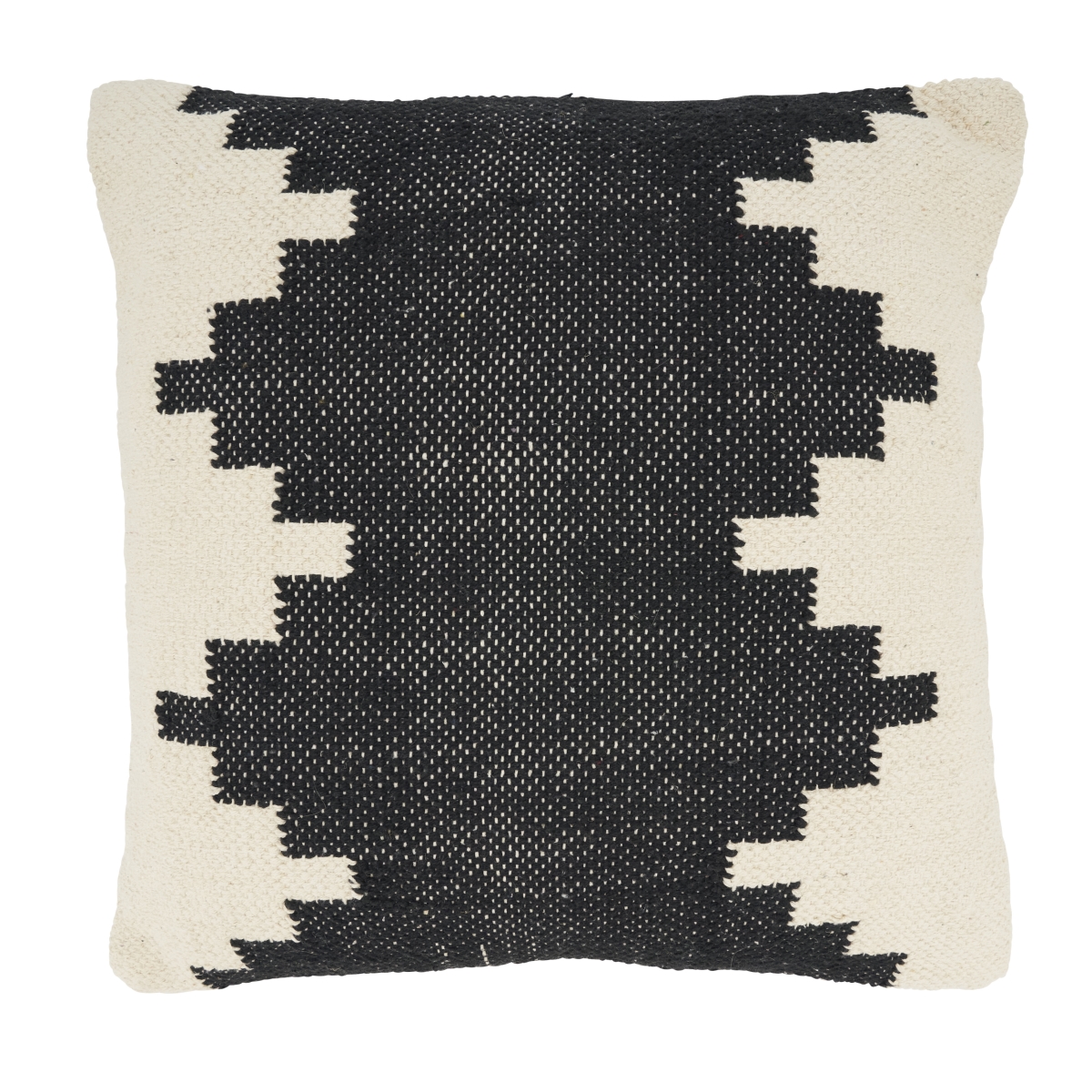 Geometric Harmony Throw Pillow Cover - Black & Natural - 18 in. - Eco-Friendly