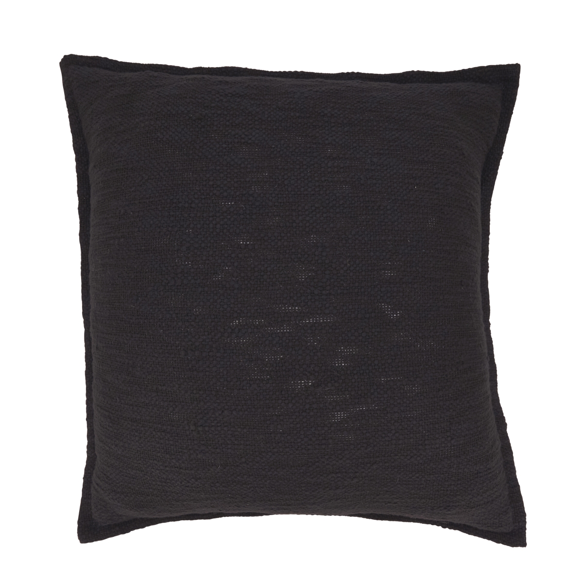 9890.BK20SC 20 in. Textured Elegance Flange Throw Pillow Cover - Black