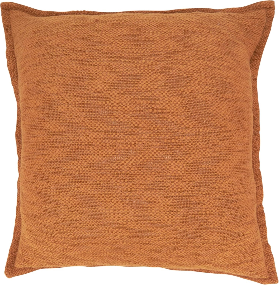 9890.TC20SD 20 x 20 in. Textured Elegance Flange Down Filled Square Throw Pillow, Terracotta