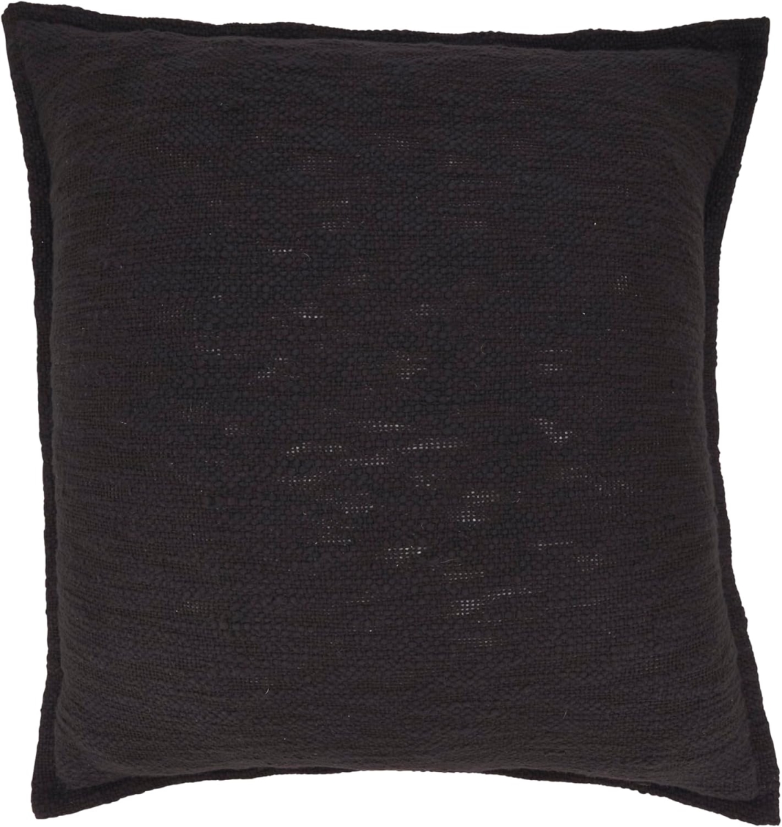 9890.BK20SP 20 x 20 in. Textured Elegance Flange Poly Filled Square Throw Pillow, Black