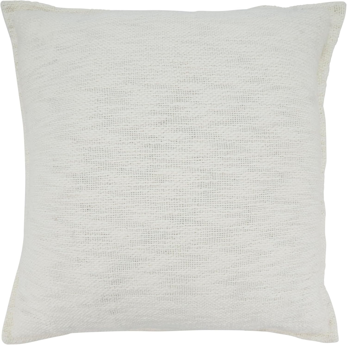 9890.I20SP 20 x 20 in. Textured Elegance Flange Poly Filled Square Throw Pillow, Ivory