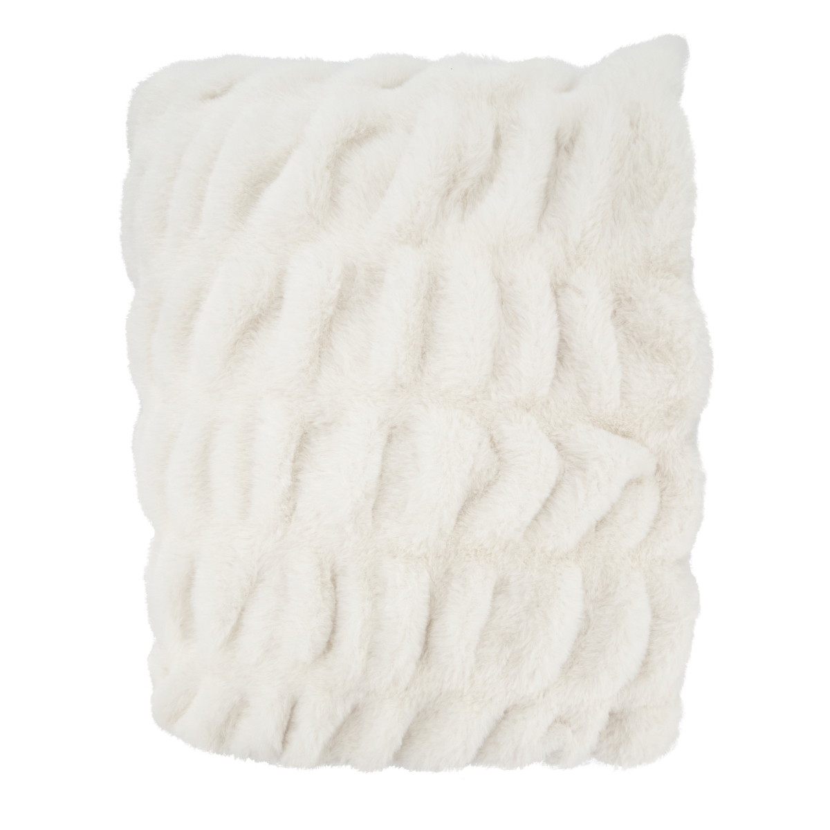 TH2830.W5060B 50 x 60 in. Cuddle Corner Faux Rabbit Fur Throw, White