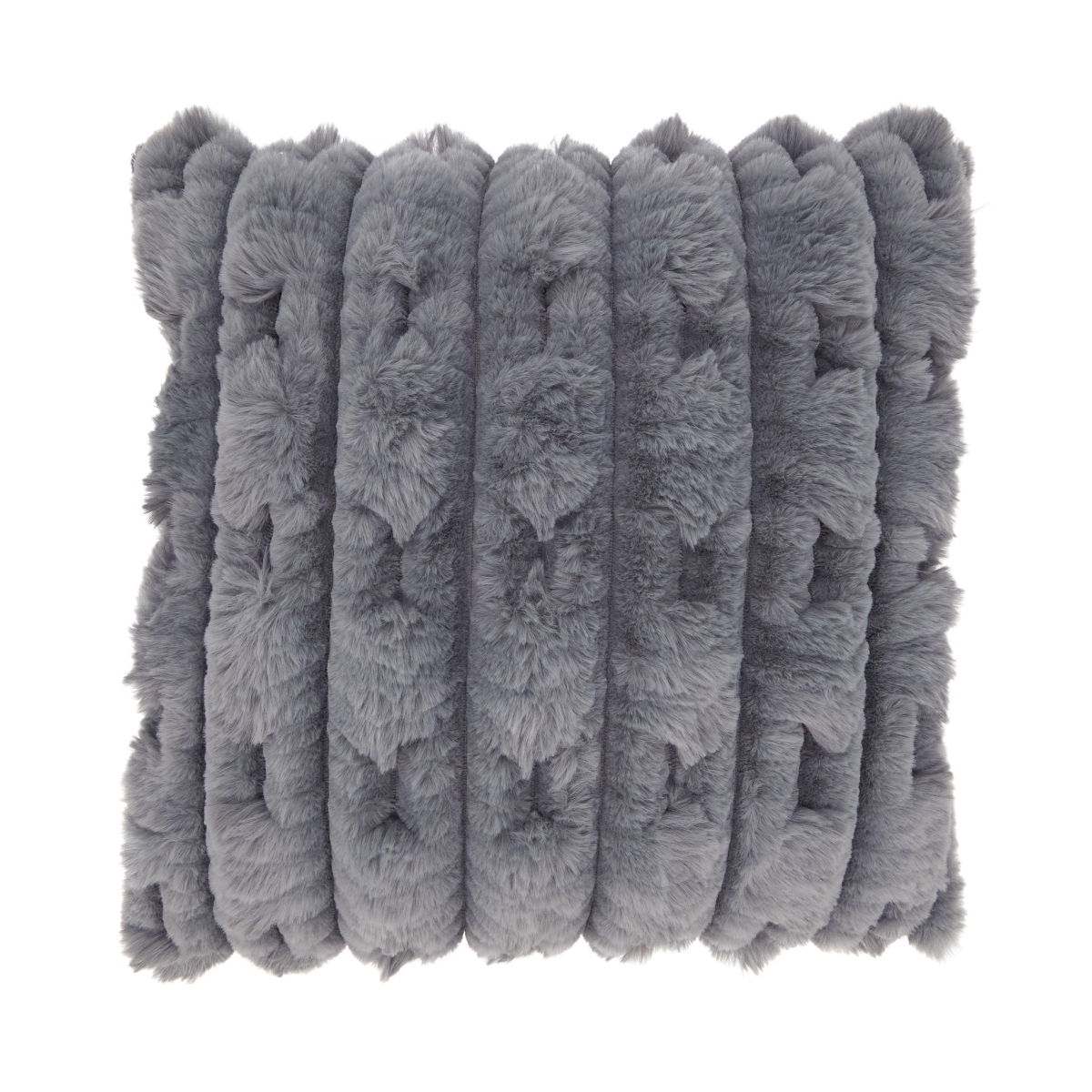 2832.GY18SP 18 in. Soft Luxe Haven Faux Rabbit Fur Poly Filled Throw Pillow - Grey