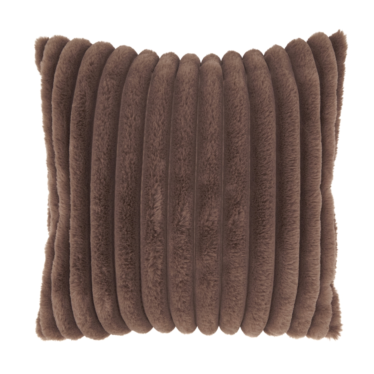 3828.BR18SP 18 in. Soft Luxe Haven Faux Rabbit Fur Poly Filled Throw Pillow - Brown
