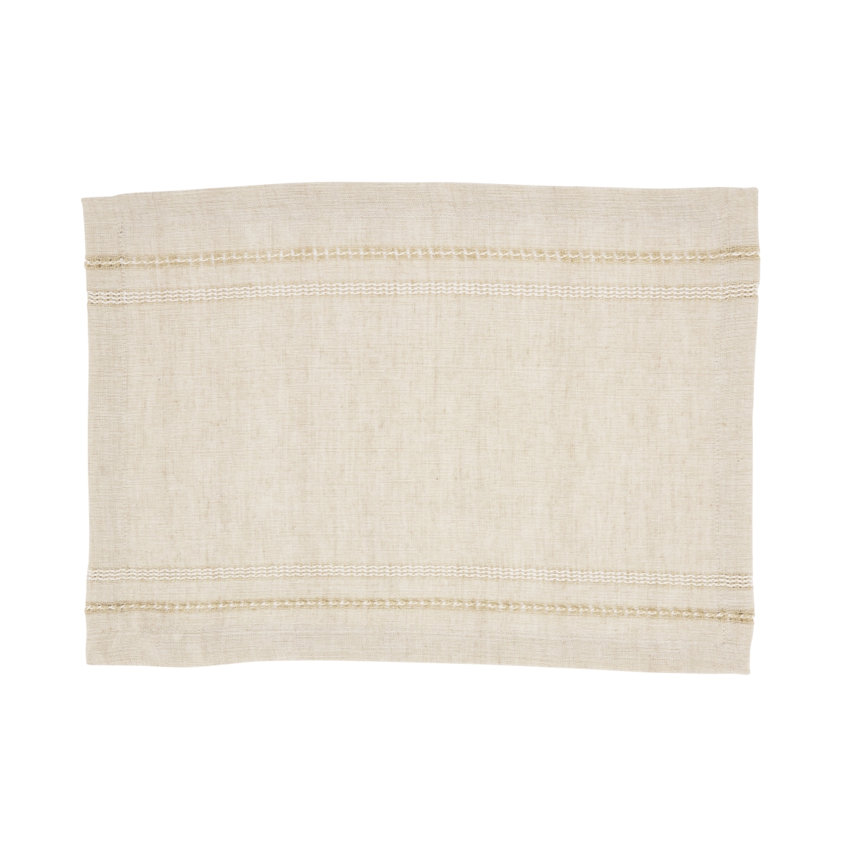 Picture of Saro Lifestyle 6865.N1319B 13 x 19 in. Leno Stripe Elegance Rectangle Placemat, Natural - Pack of 4