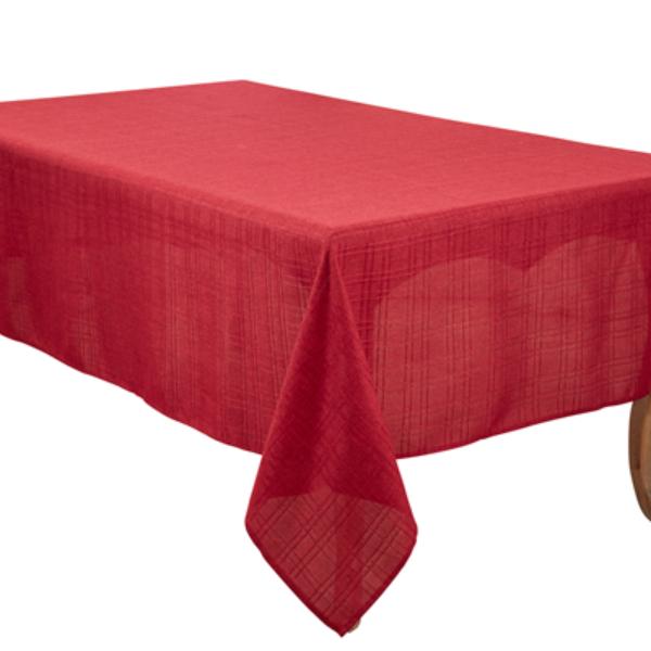 Picture of Saro Lifestyle 6179.BU70S 70 in. Refined Stitched Square Plaid Tablecloth, Burgundy