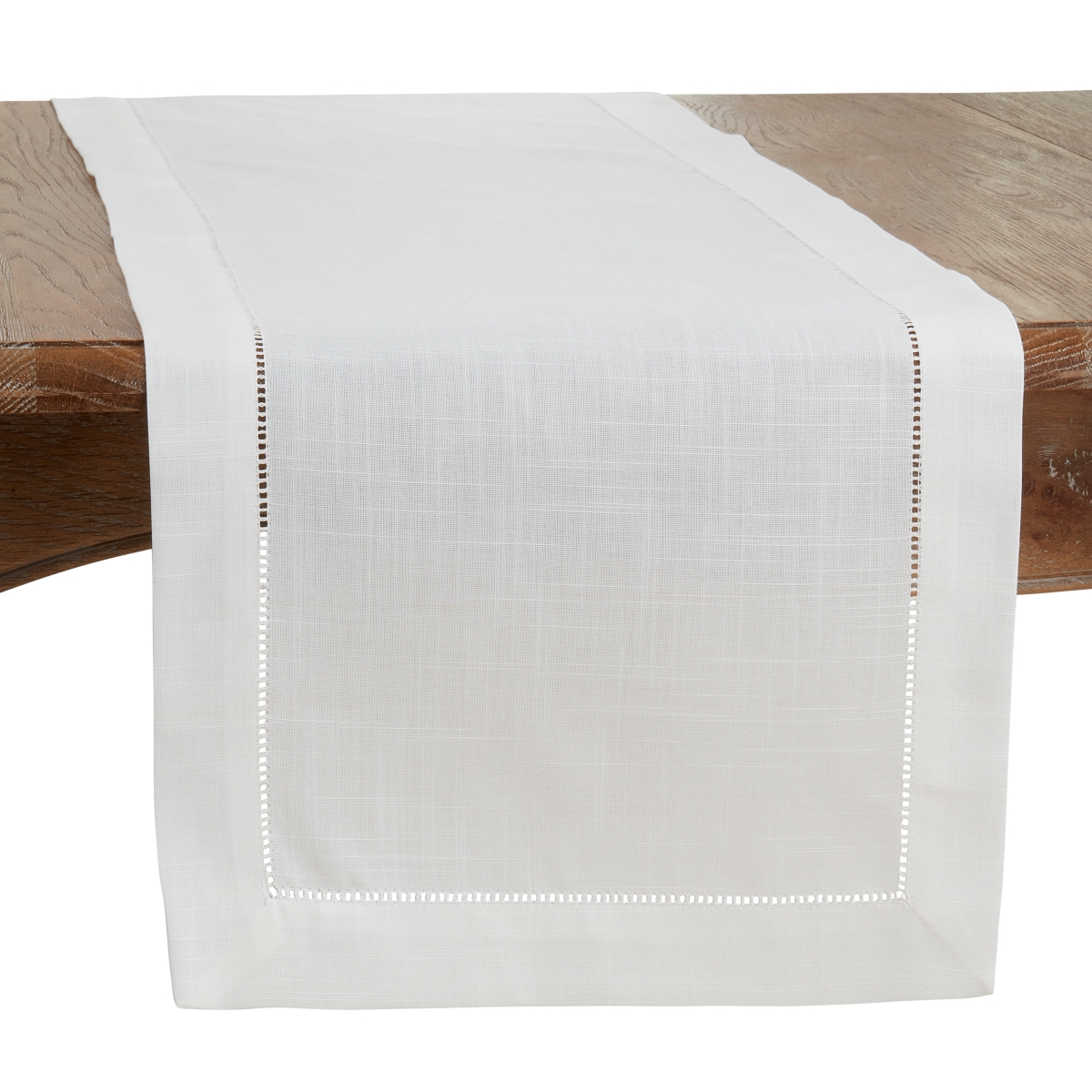 Picture of Saro Lifestyle 6300.I1654B 16 x 54 in. Hemstitched Border Table Runner, Ivory