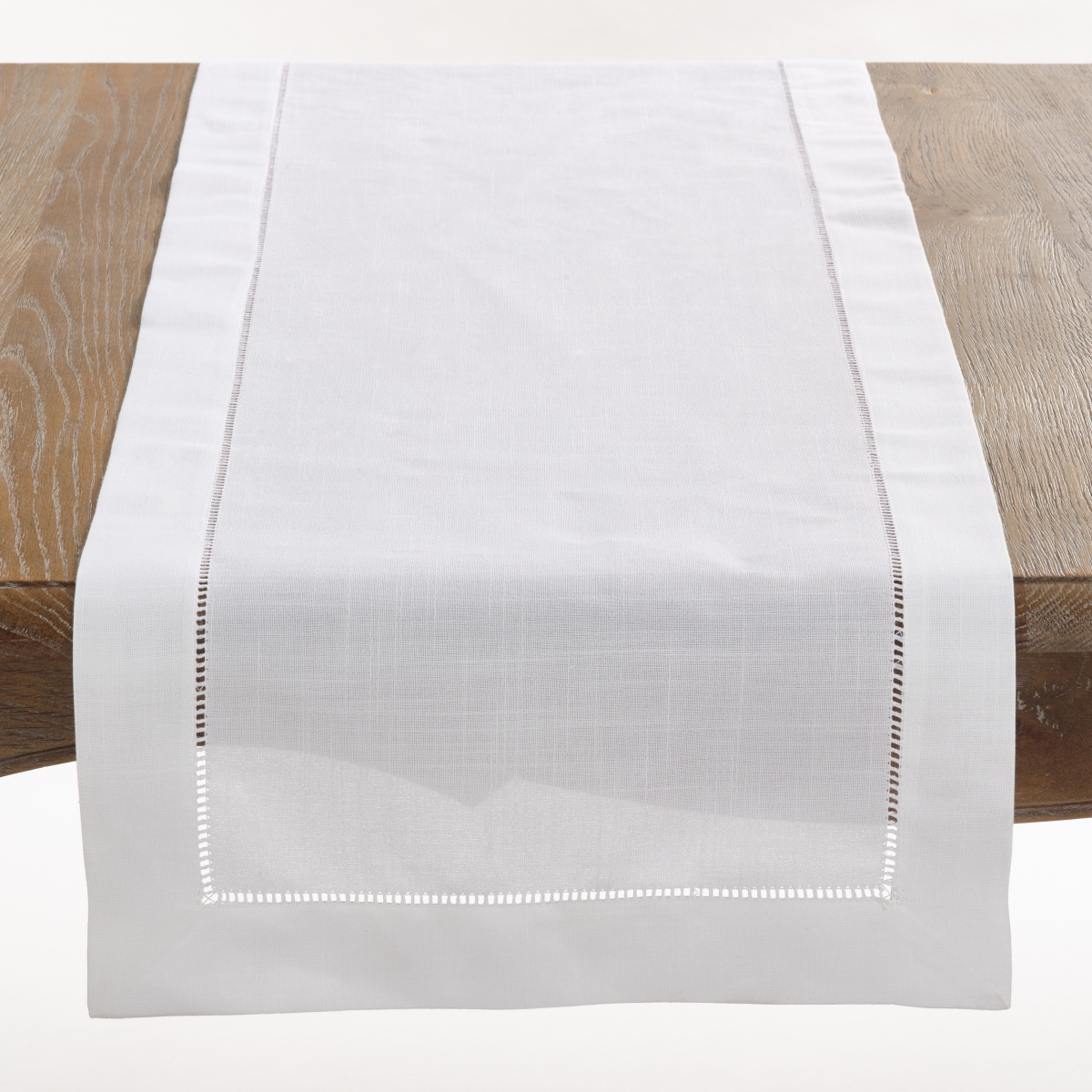 Picture of Saro Lifestyle 6300.W1654B 16 x 54 in. Hemstitched Border Table Runner, White