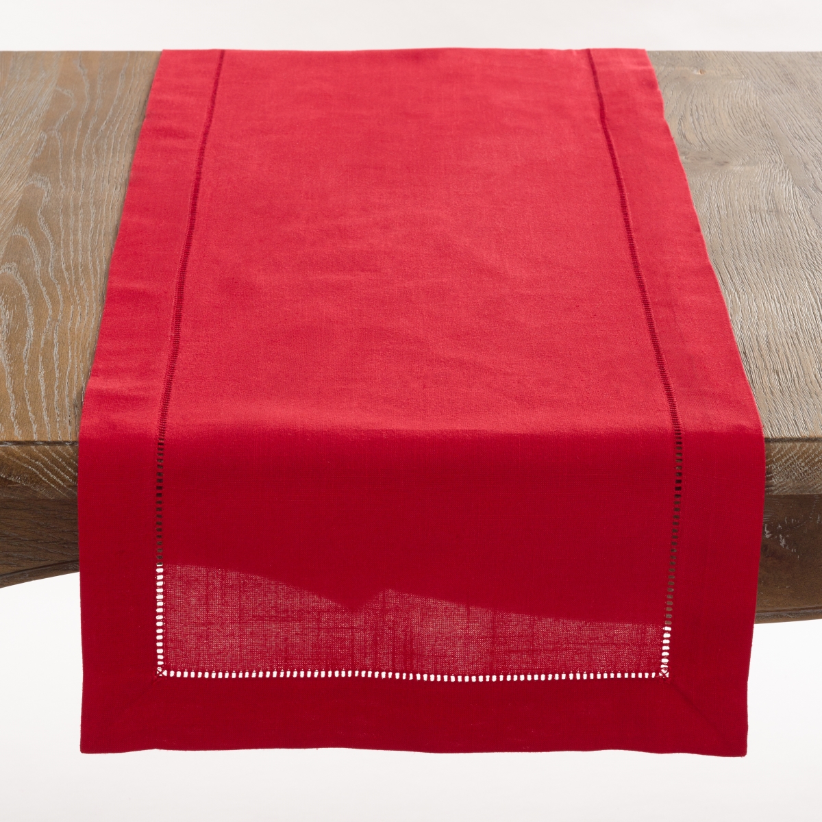 Picture of Saro Lifestyle 6301.R1654B 16 x 54 in. Hemstitched Border Table Runner, Red
