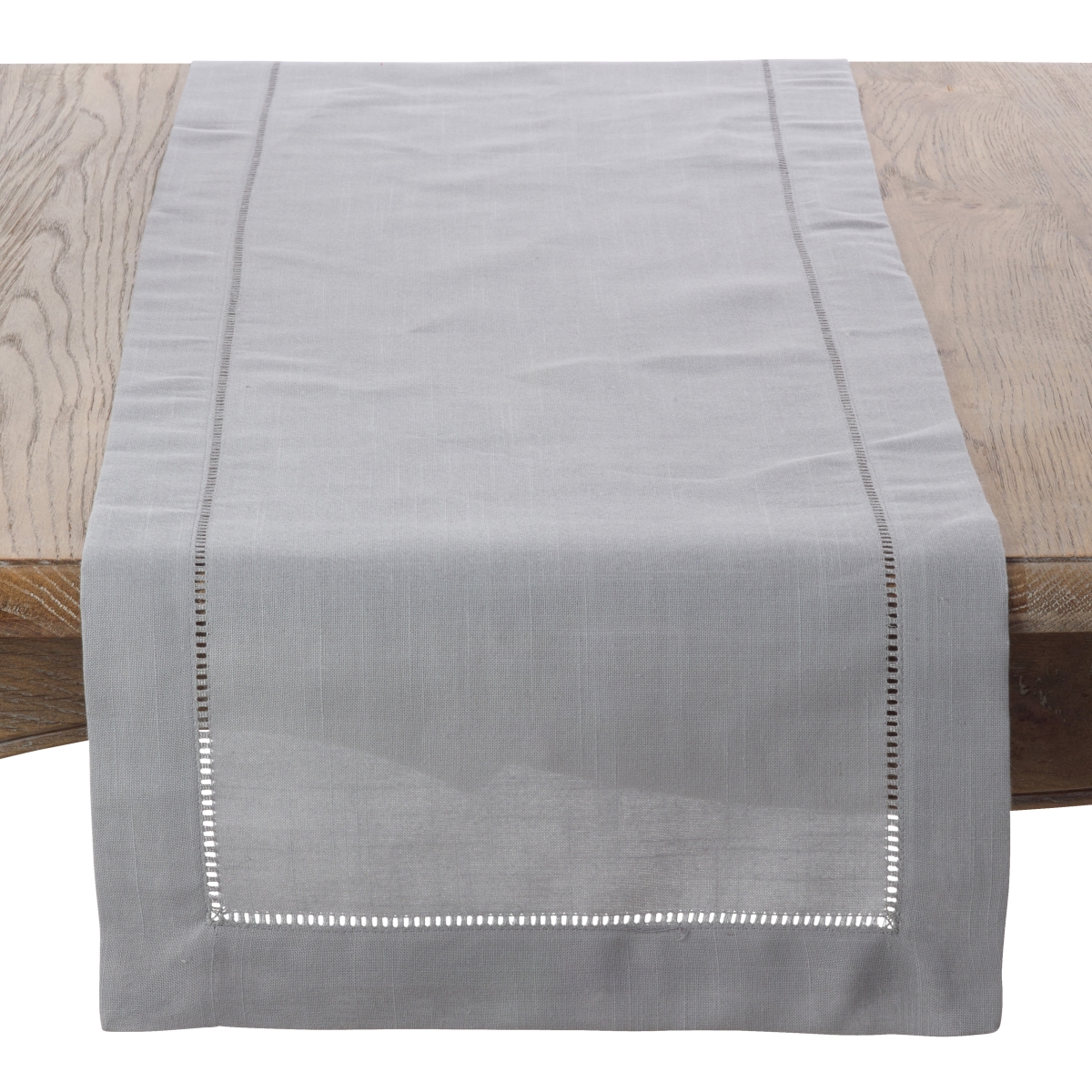 Picture of Saro Lifestyle 6302.GY1654B 16 x 54 in. Hemstitched Border Table Runner, Gray
