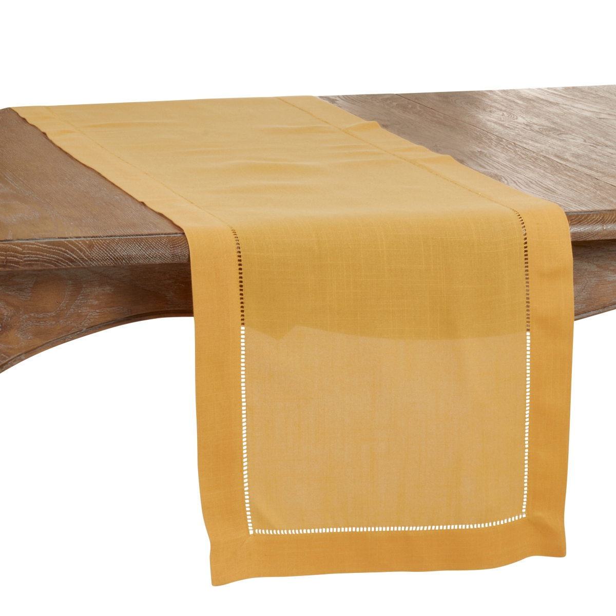 Picture of Saro Lifestyle 6316.MU1654B 16 x 54 in. Hemstitched Border Table Runner, Mustard