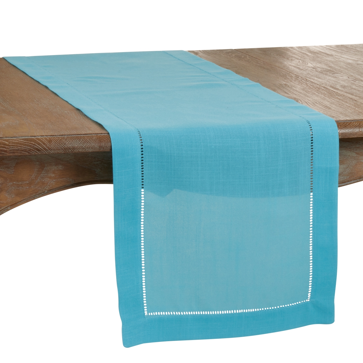 Picture of Saro Lifestyle 6317.TQ1654B 16 x 54 in. Hemstitched Border Table Runner, Turquoise