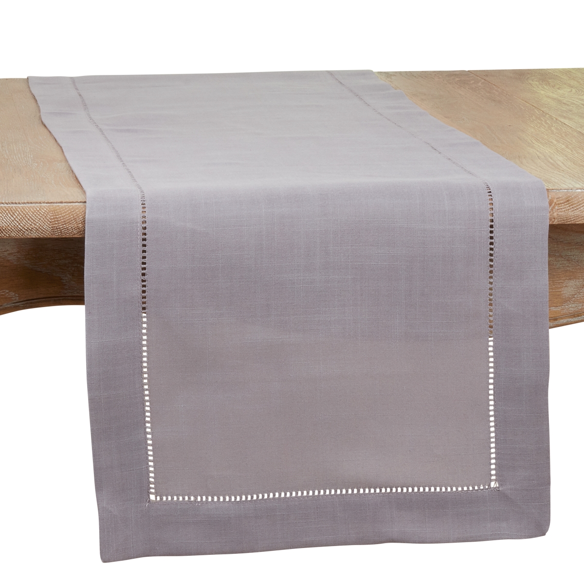 Picture of Saro Lifestyle 6319.ST1654B 16 x 54 in. Hemstitched Border Table Runner, Slate