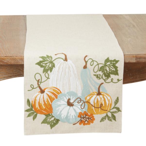 Picture of Saro Lifestyle 232.N1670B 16 x 70 in. Harvest Bounty Pumpkin Oblong Table Runner, Natural