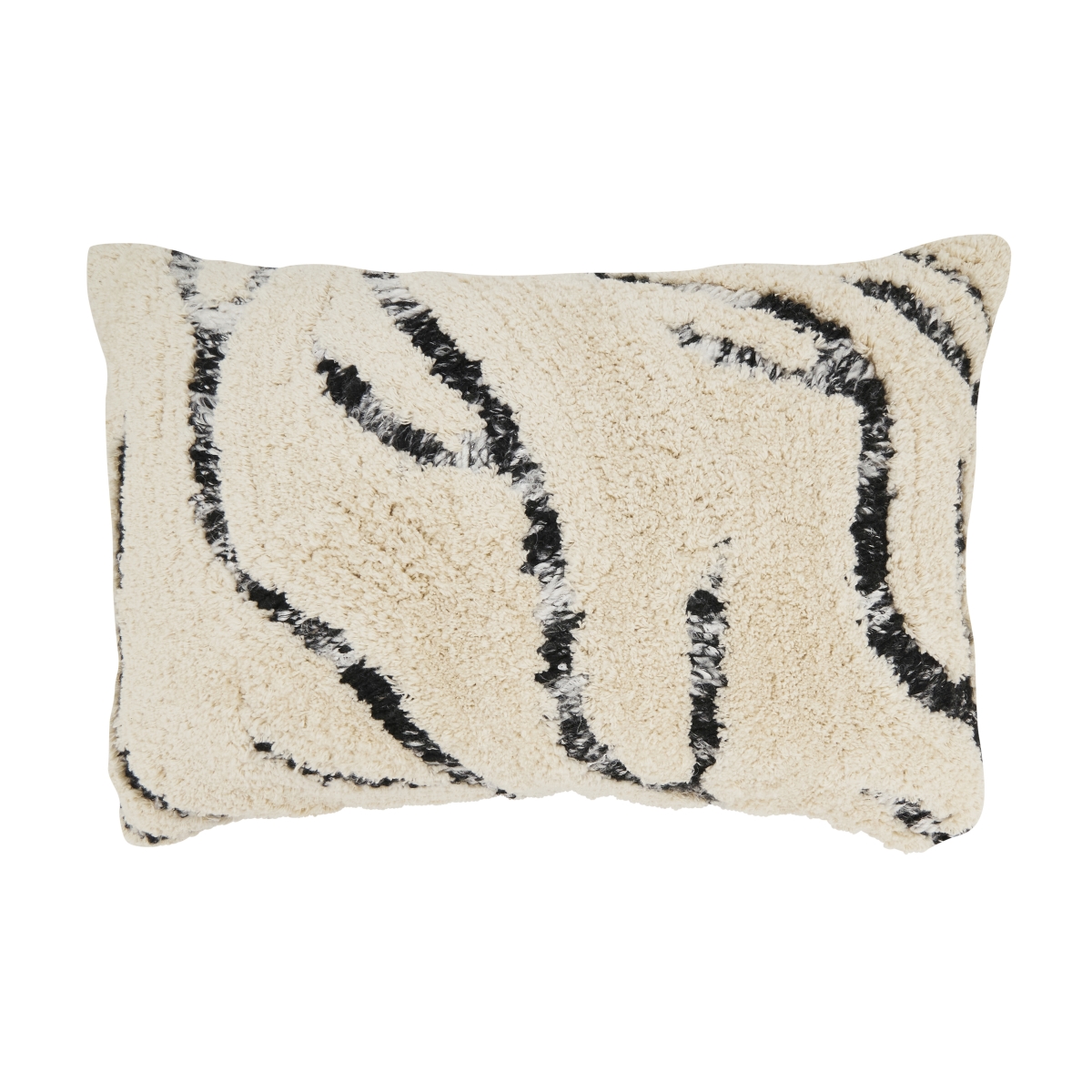 2131.BK1624BC 16 x 24 in. Tufted Symmetry Embroidered Throw Pillow Cover - Black