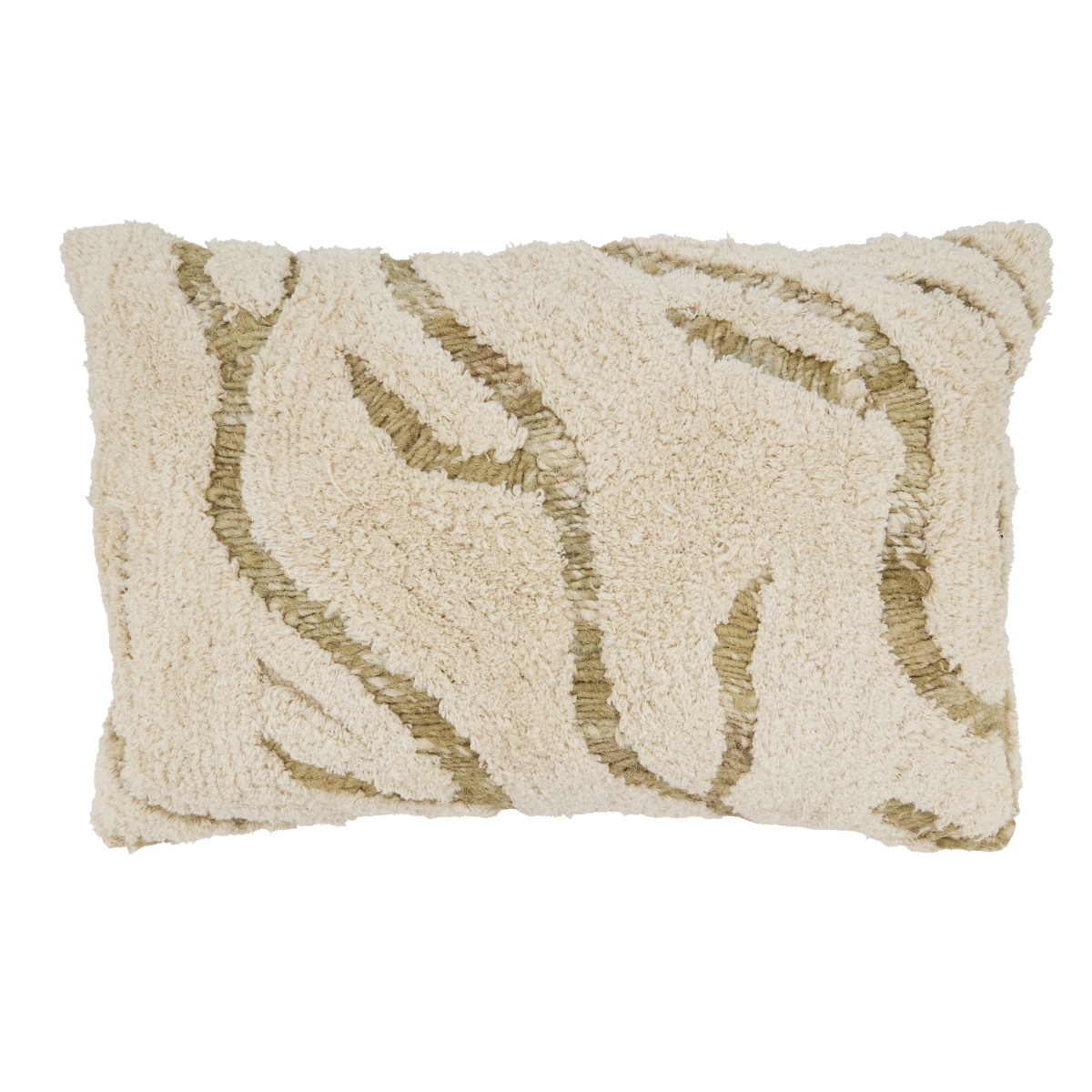 2131.N1624BC 16 x 24 in. Tufted Symmetry Embroidered Throw Pillow Cover - Natural