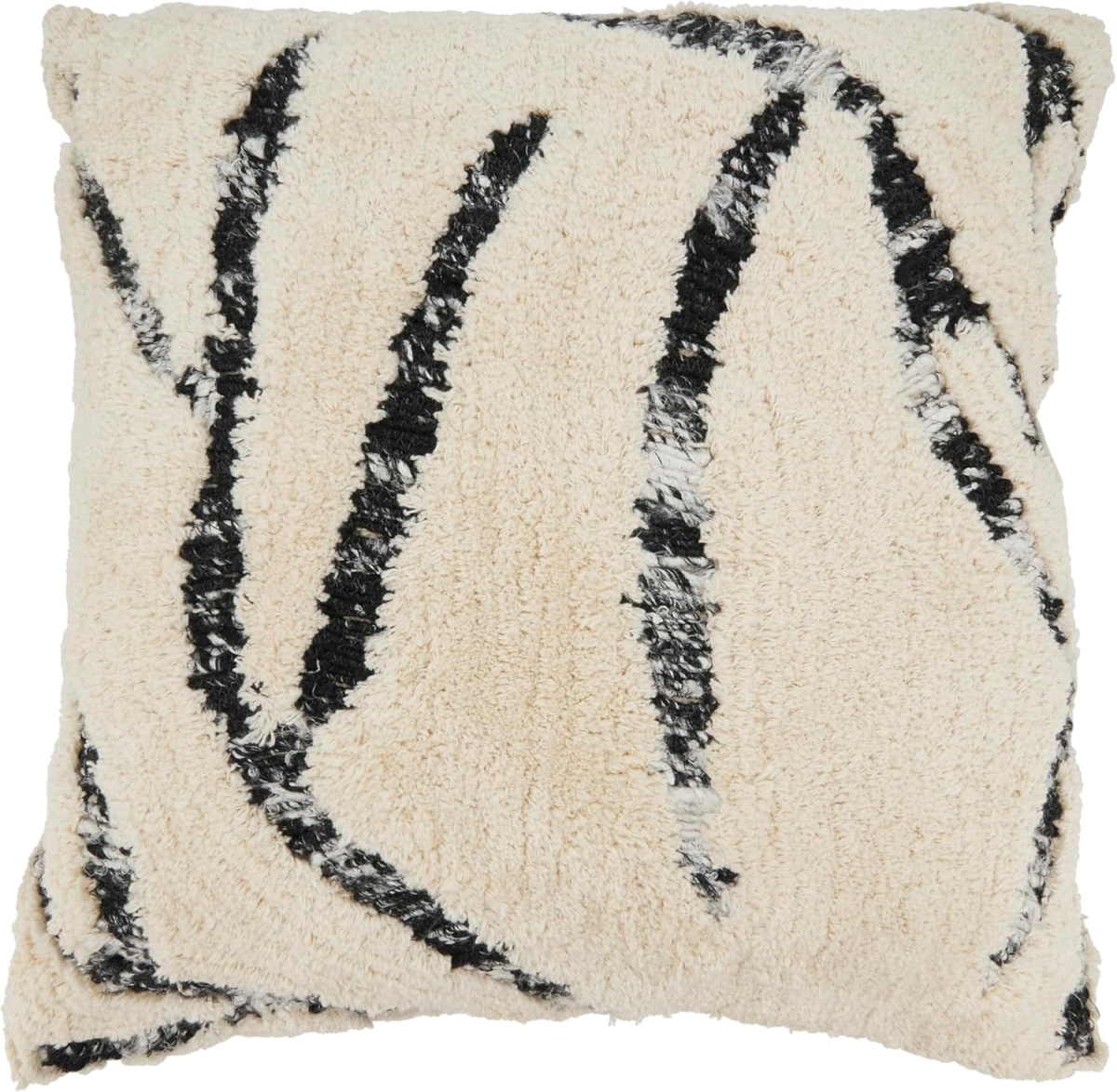 2131.BK20SP 20 x 20 in. Tufted Symmetry Embroidered Poly Filled Square Throw Pillow, Black