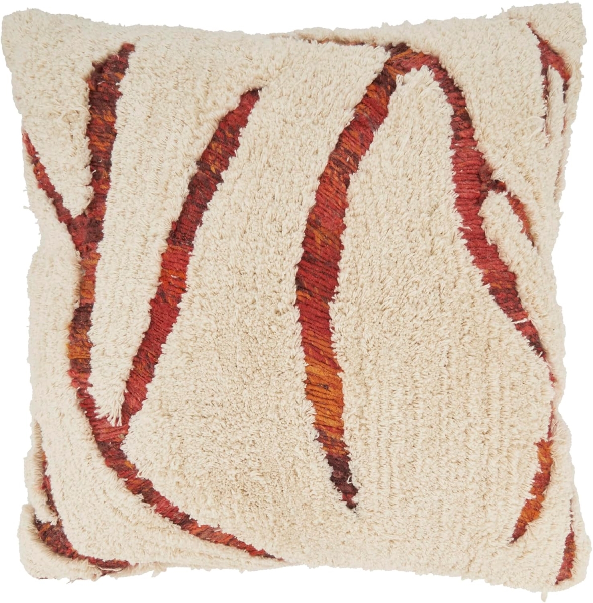 2131.TC20SP 20 x 20 in. Tufted Symmetry Embroidered Poly Filled Square Throw Pillow, Terracotta