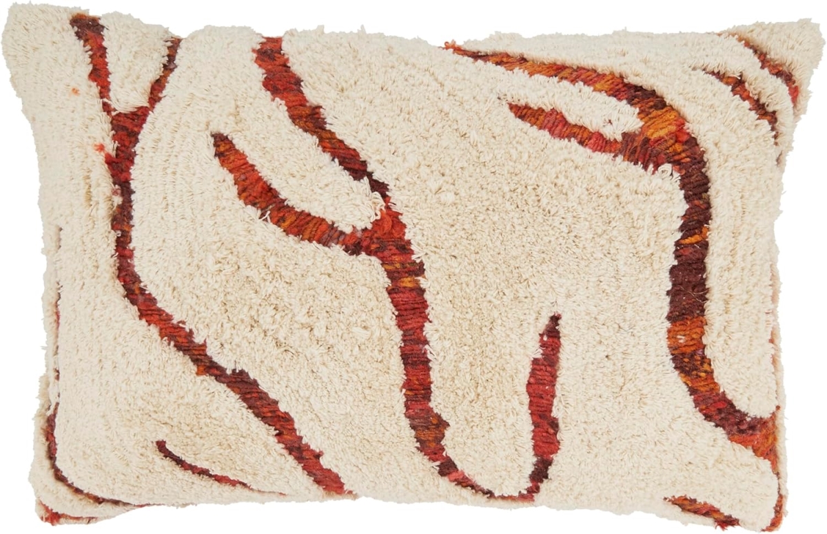 2131.TC1624BP 16 x 24 in. Tufted Symmetry Embroidered Poly Filled Rectangular Throw Pillow, Terracotta