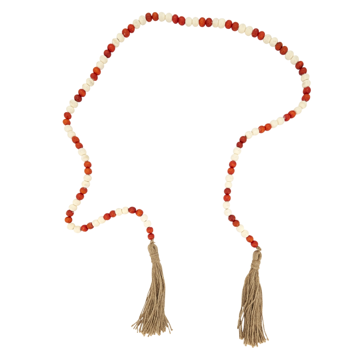 GL025.OR72 Rustic Charm Wood Beaded Garland - Orange