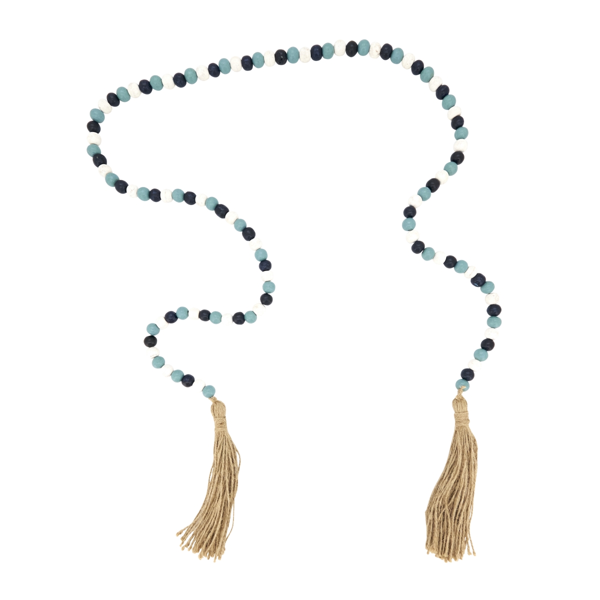 GL029.BL72 Natural Elegance Wood Beaded Garland - Blue