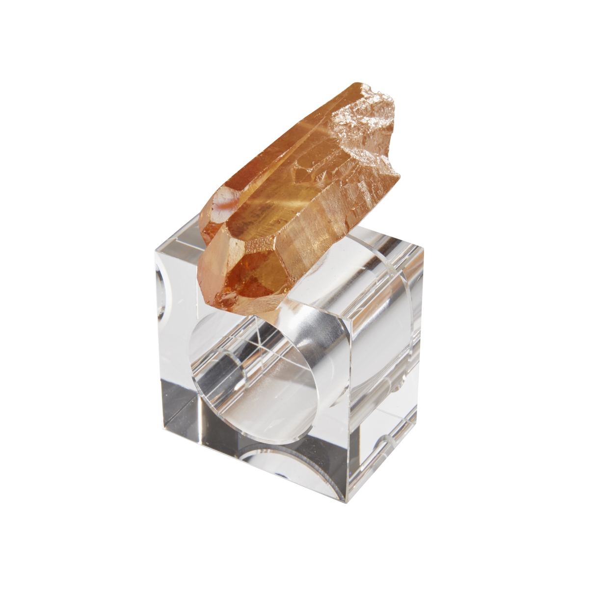 Picture of Saro Lifestyle NR155.CO 1.5 in. Luxe Quartz Napkin Ring, Copper - Set of 4