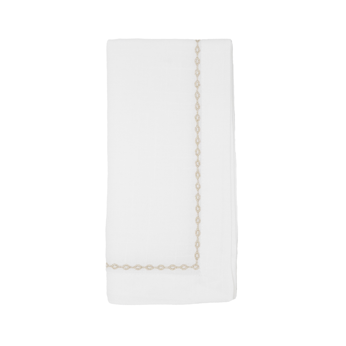 Picture of Saro Lifestyle 4943.GL20S 20 in. Square Timeless Chainlink Embroidery Napkin, Silver - Set of 4
