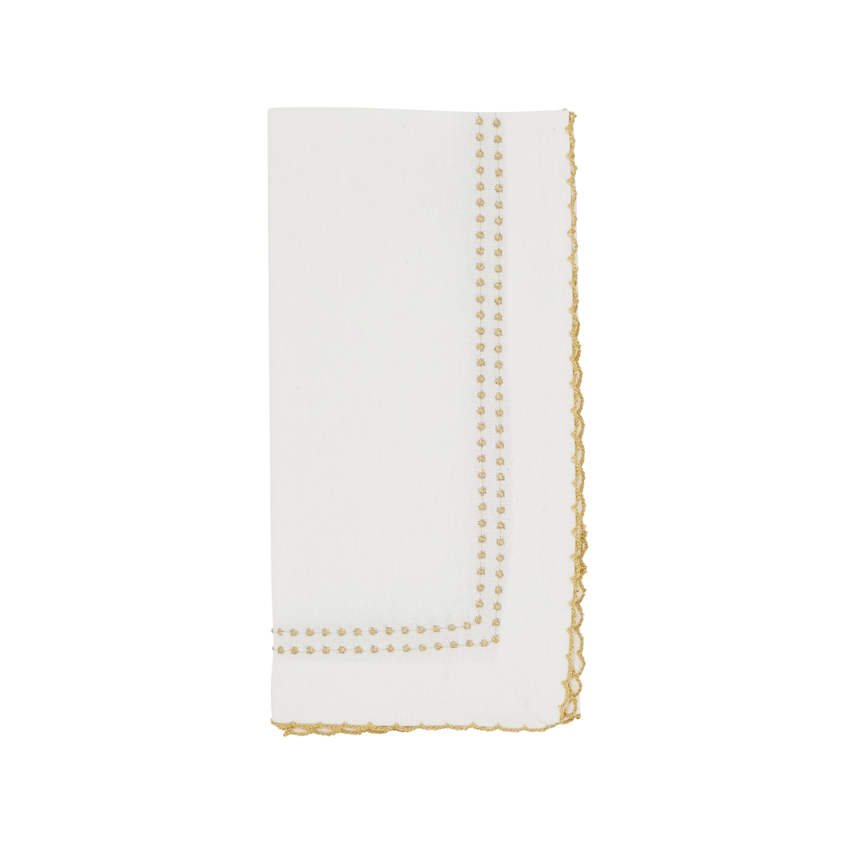 Picture of Saro Lifestyle 1187.GL18S Embroidered Border Table Napkins - Gold - Set of 4