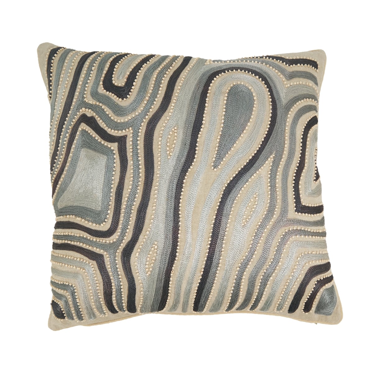 4065.BL20SC Elegant Embroidered Swirl Pillow Cover - Blue
