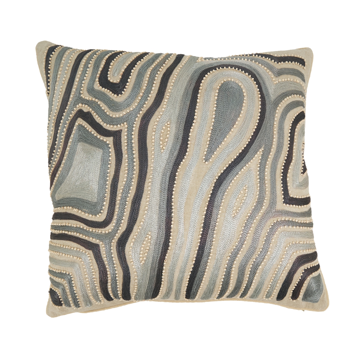 4065.BL20SD 20 x 20 in. Elegant Embroidered Swirl Down Filled Pillow, Blue