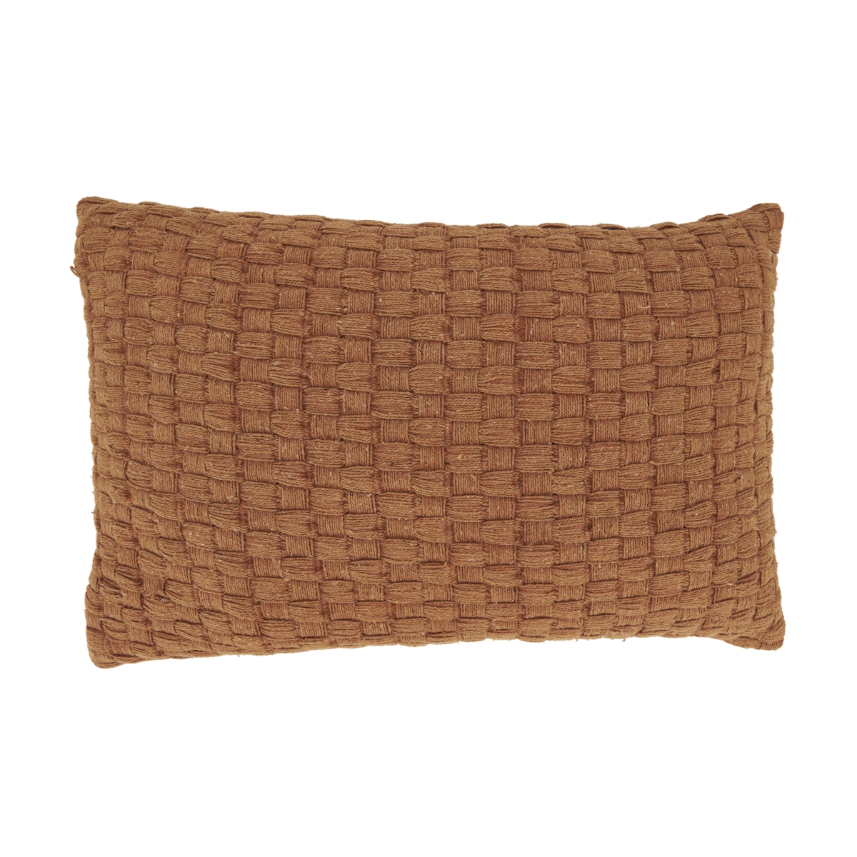 3830.RU1624BP Textured Waffle Weave Poly Filled Pillow - Rust - 24 x 16 in.