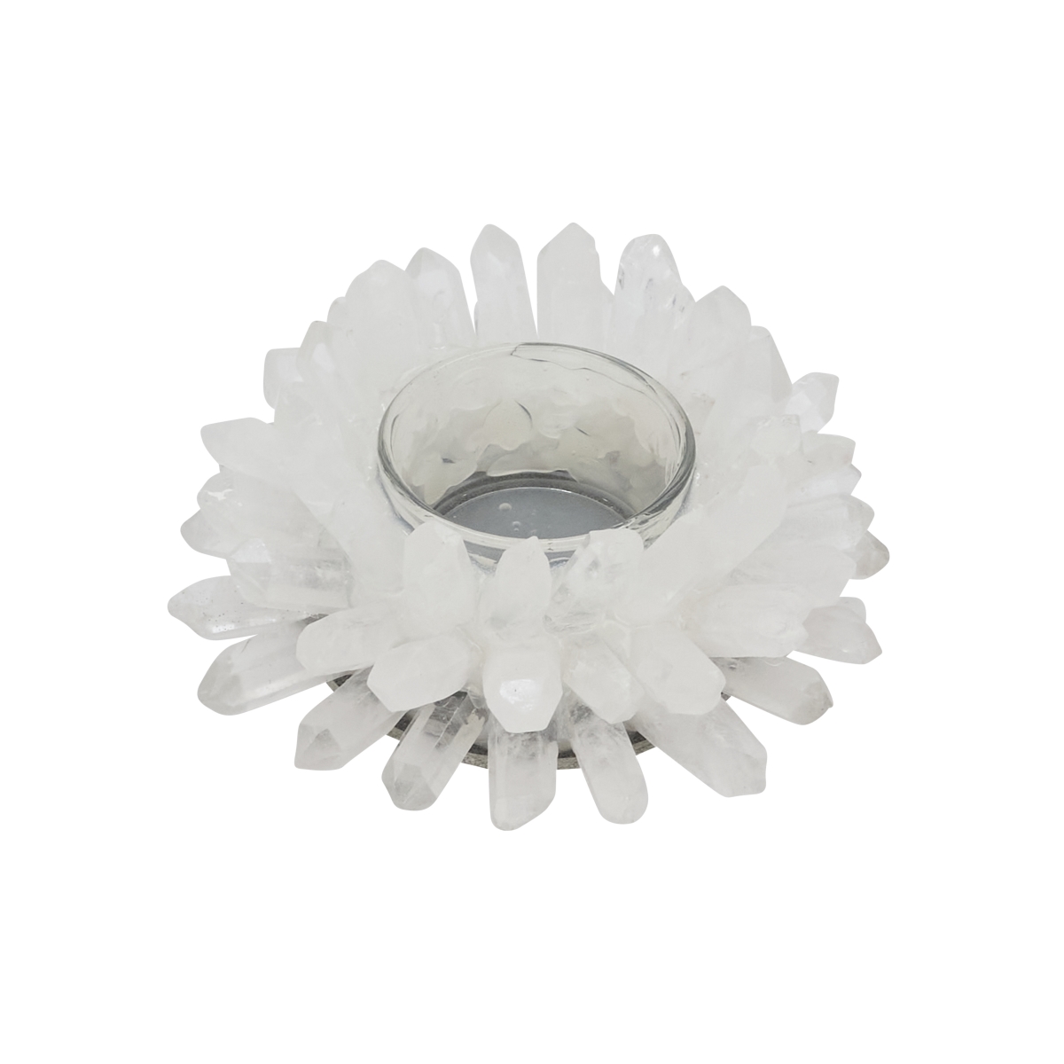 Rock Quartz Votive Holder - Clear - 3 in. - Natural Elegance