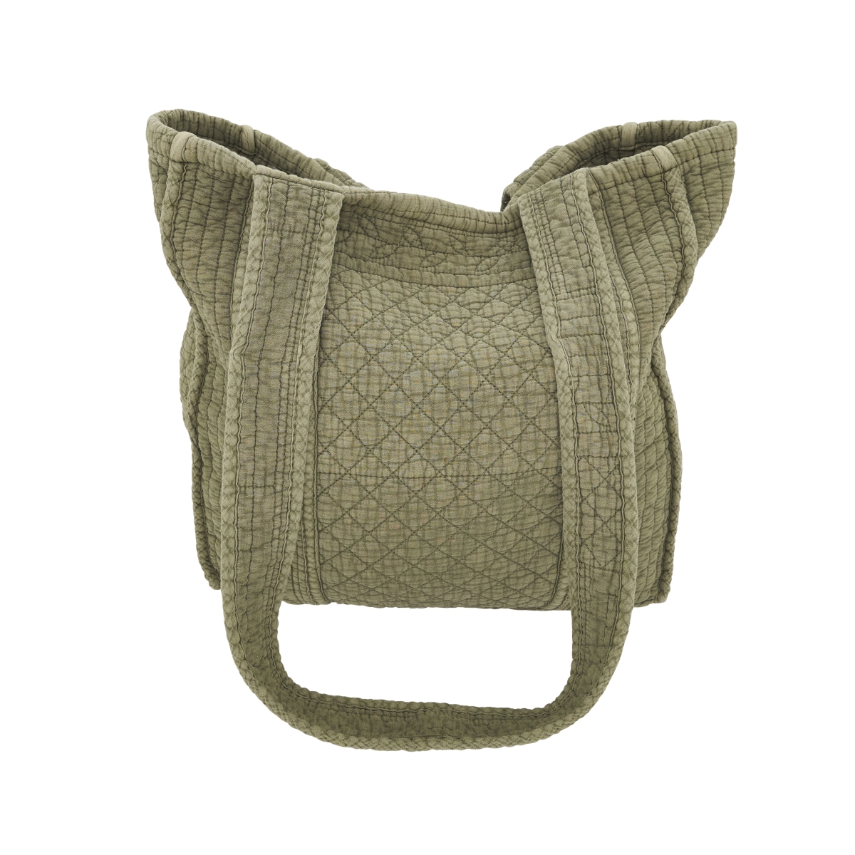 Soft Cotton Quilted Tote Bag - Olive - 2 lbs - Stylish and Functional