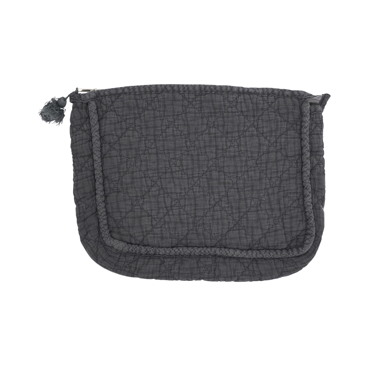 HB1500.ST Soft Cotton Quilted Cosmetic Bag - Slate