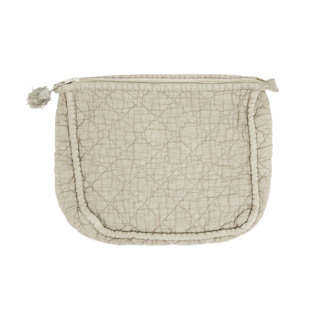 HB1500.T Soft Cotton Quilted Cosmetic Bag - Taupe