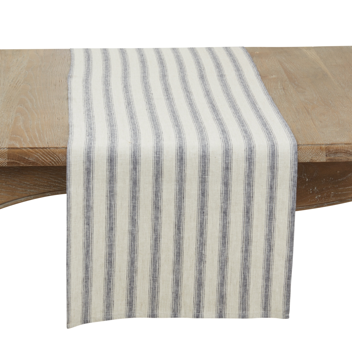 Picture of Saro Lifestyle 16009.FB1672B Classic Striped Pure Linen Table Runner - French Blue