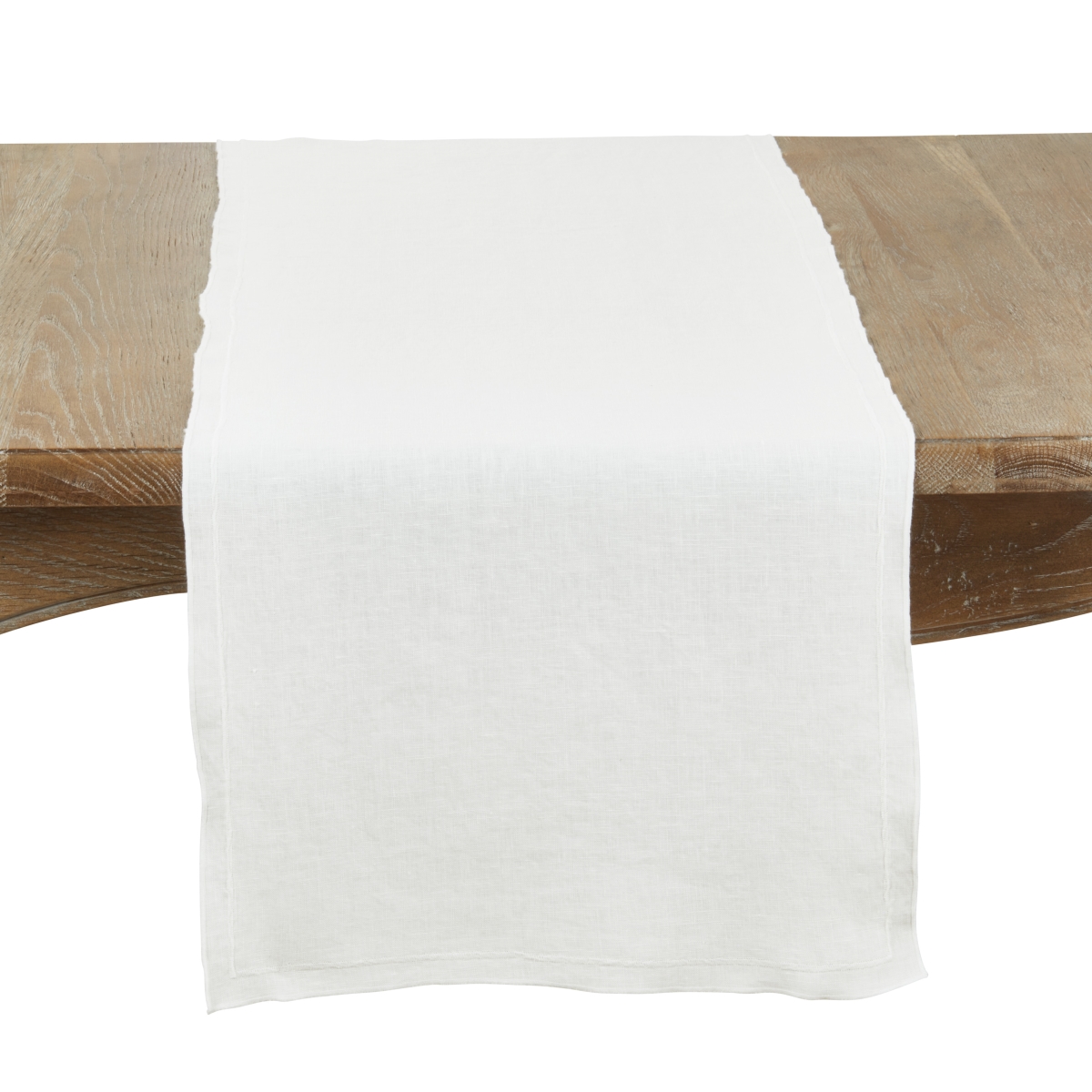 Picture of Saro Lifestyle 23007.I1672B Sto ashed Over Lock Edge Table Runner - Ivory