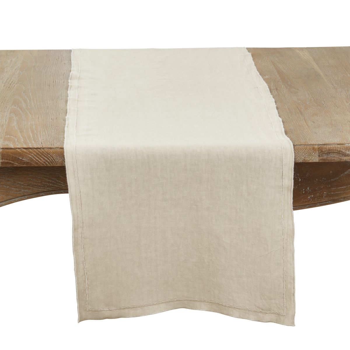 Picture of Saro Lifestyle 23007.N1672B Sto ashed Over Lock Edge Table Runner - Natural