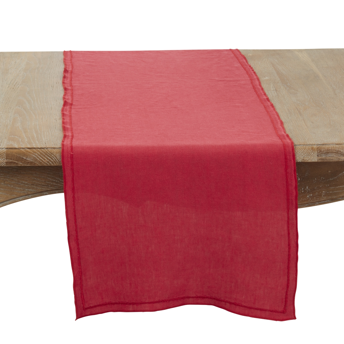 Picture of Saro Lifestyle 23007.R1672B Sto ashed Over Lock Edge Table Runner - Red