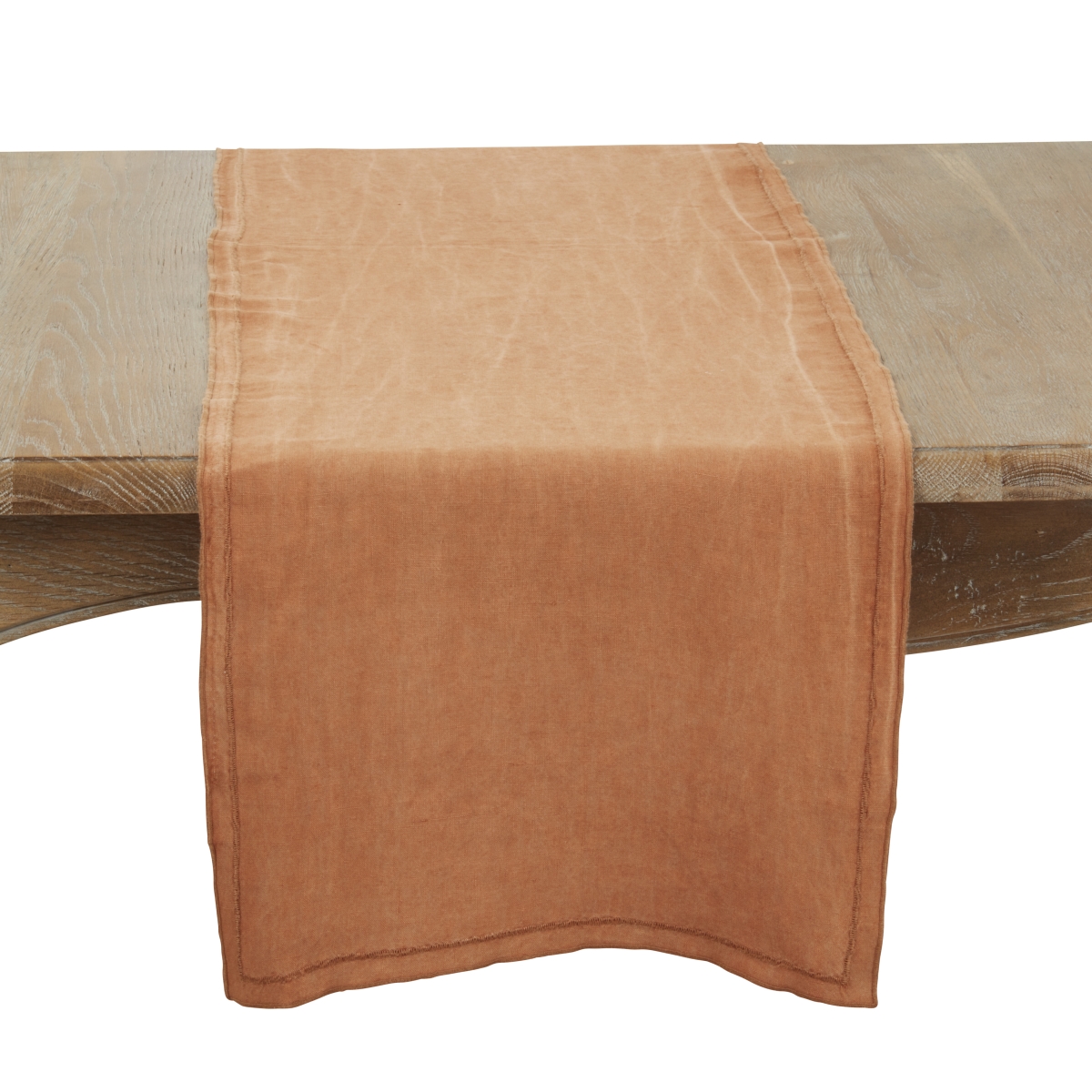 Picture of Saro Lifestyle 23007.TC1672B Sto ashed Over Lock Edge Table Runner - Terracotta