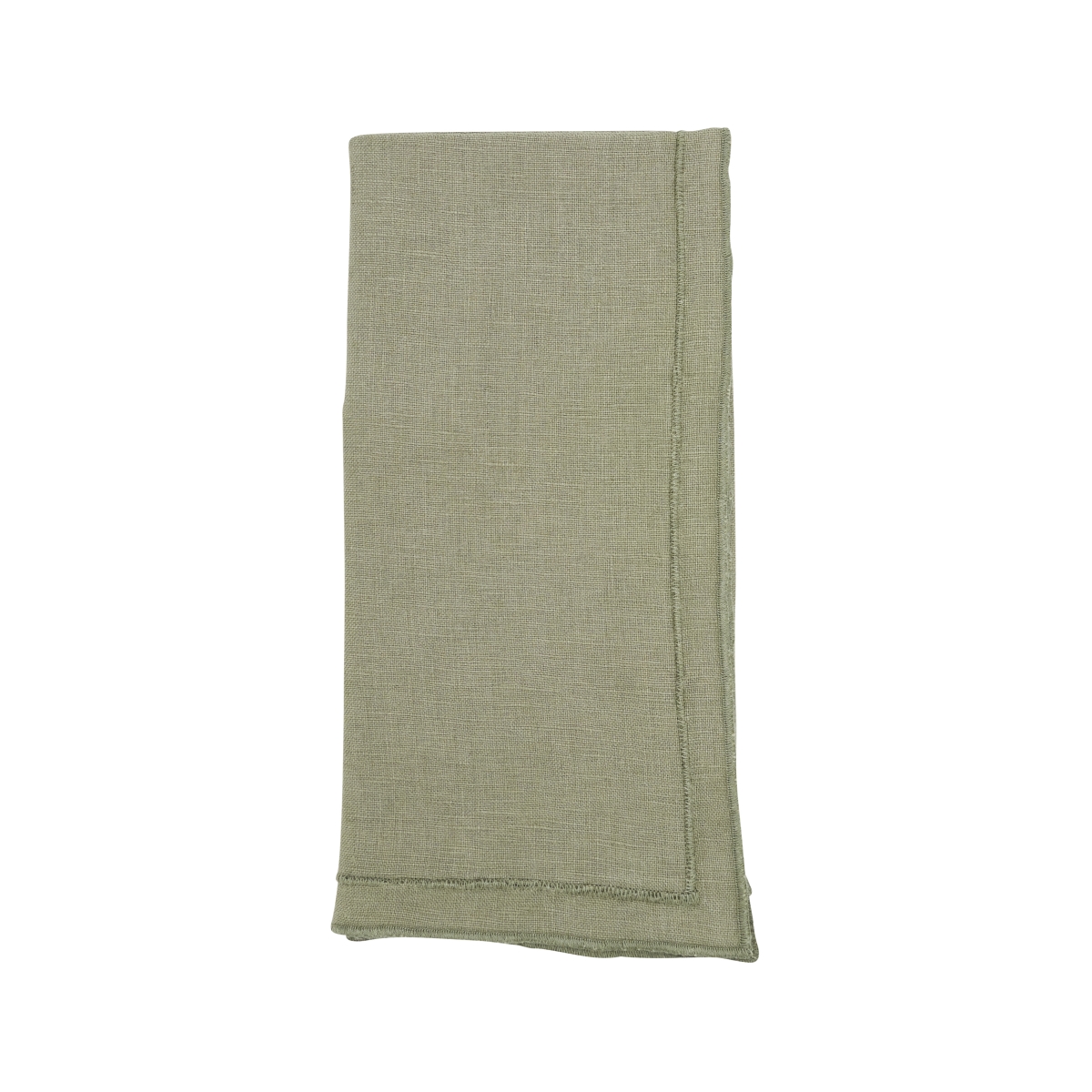Picture of Saro Lifestyle 23007.OL20S Sto ashed Over Lock Edge Napkin - Olive - Set of 4