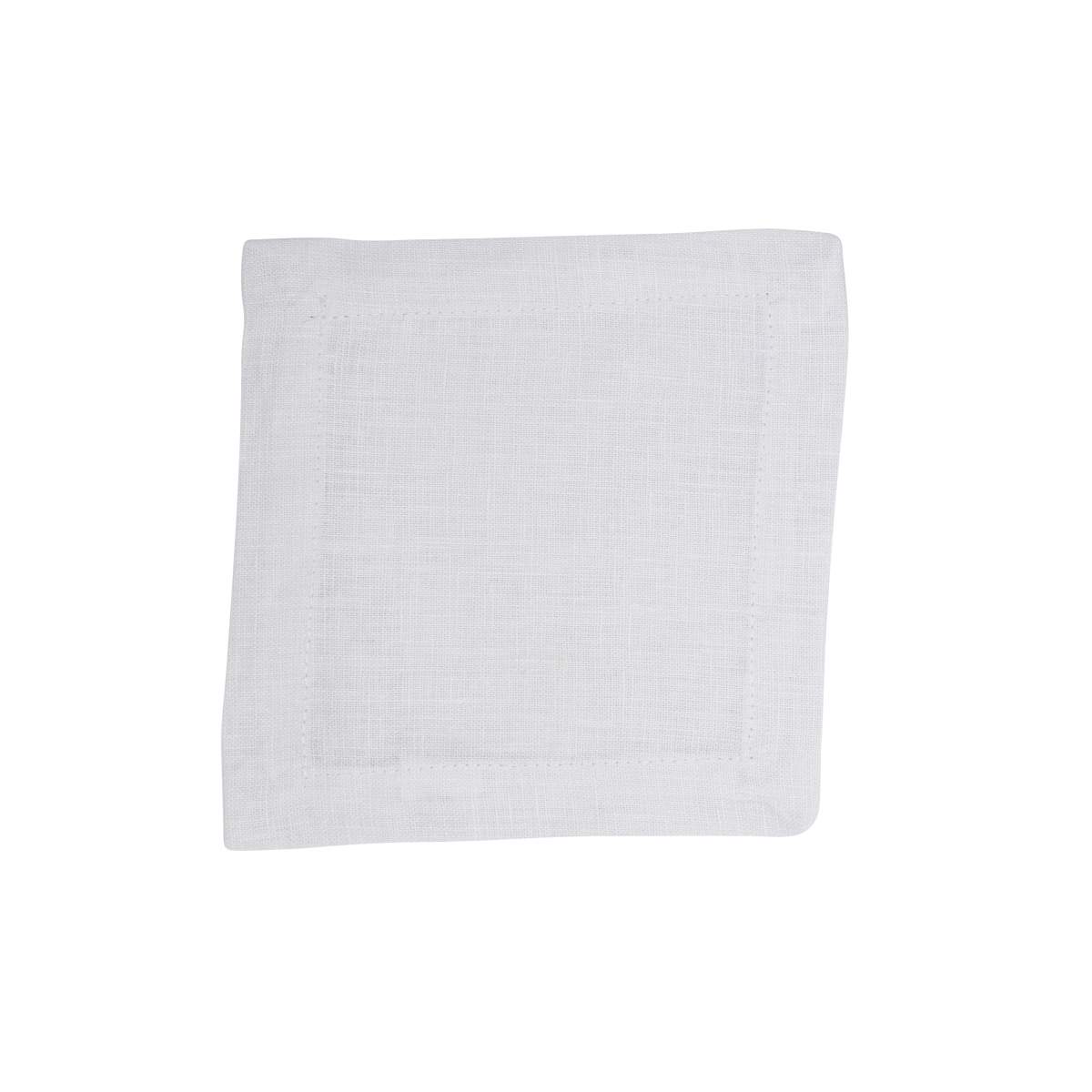 Picture of Saro Lifestyle 5099.W6S Pure Linen Cocktail Napkin - White - Set of 4
