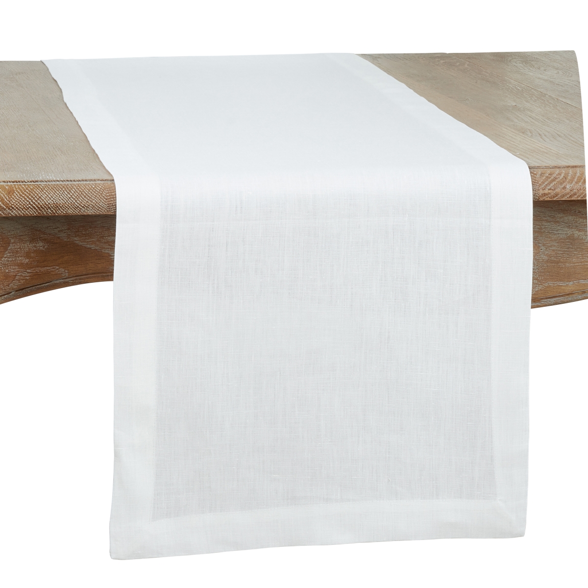 Picture of Saro Lifestyle 5099.W16120B Pure Linen Table Runner - White - 16 x 120 in.