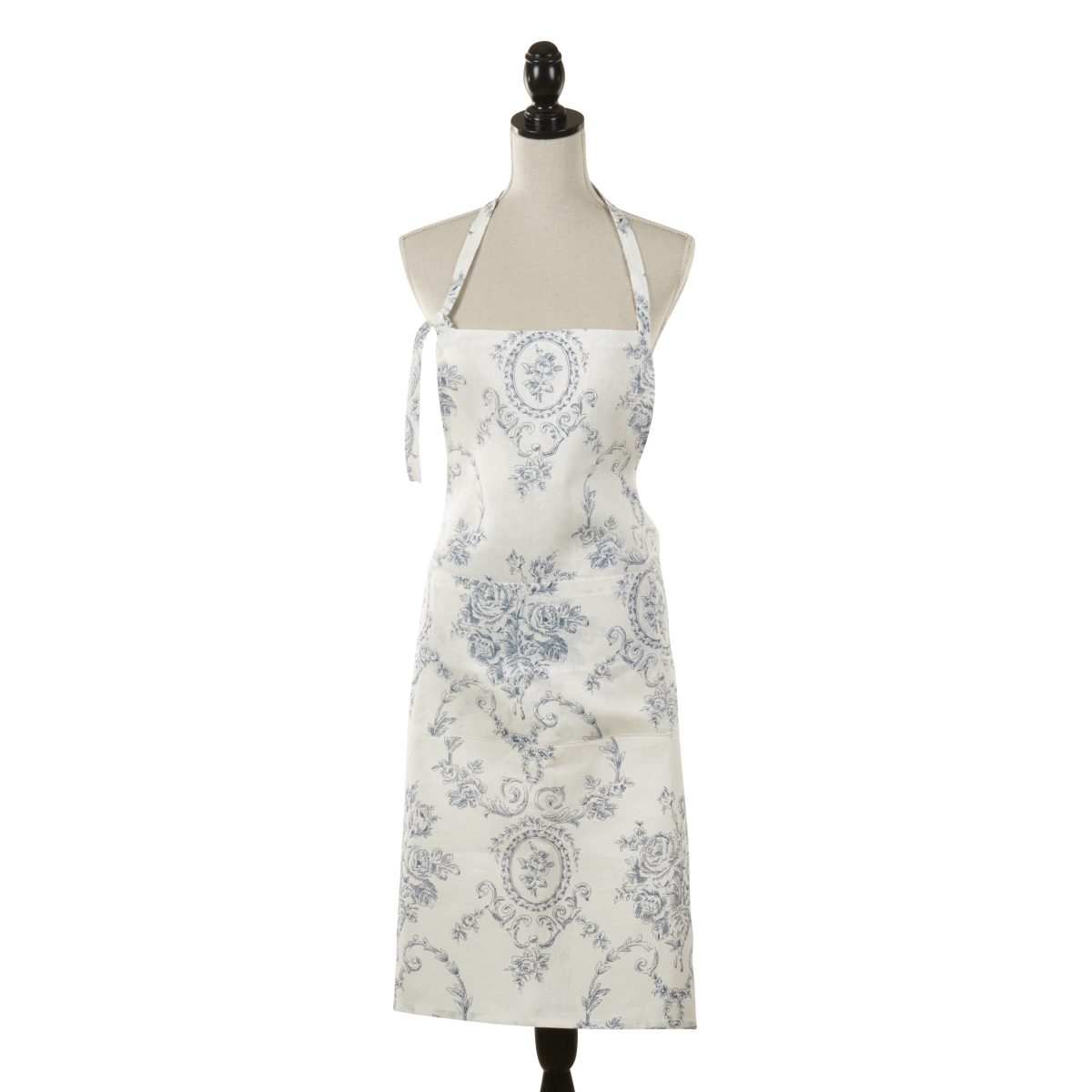 Picture of Saro Lifestyle 1162.IN01 Charming Toile Floral Apron - Indigo