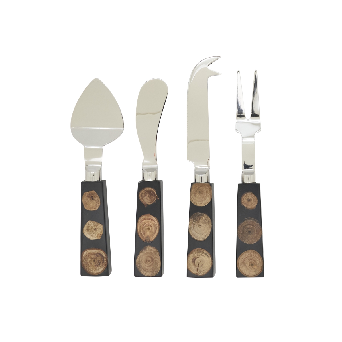 Picture of Saro Lifestyle SP306.BK Wood & Resin Fusion Cheese Cutlery Set - Black