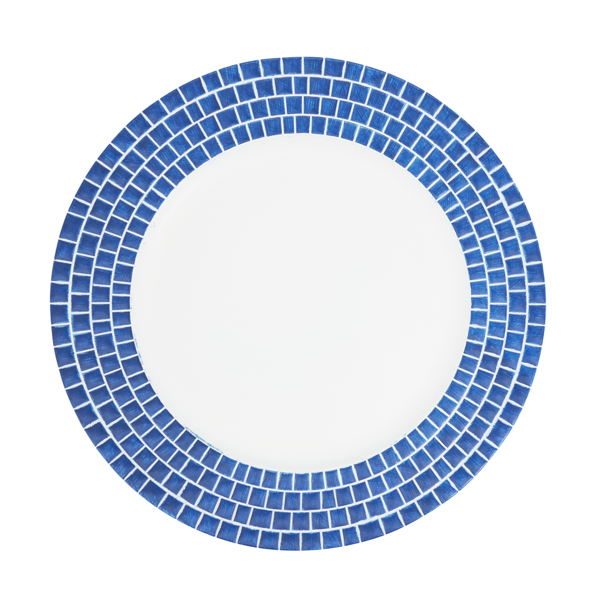 Picture of Saro Lifestyle CH446.NB13R Decorative Tile Edged Charger Plate - Navy Blue - Set of 4
