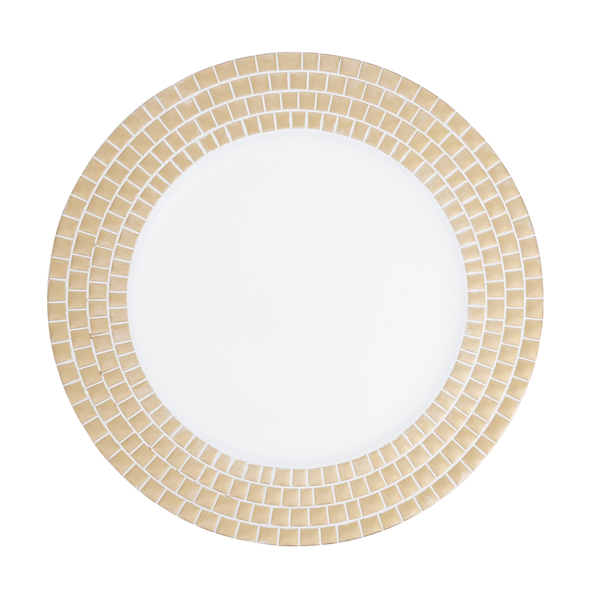 Picture of Saro Lifestyle CH446.GL13R Decorative Tile Edged Charger Plate - Gold - Set of 4