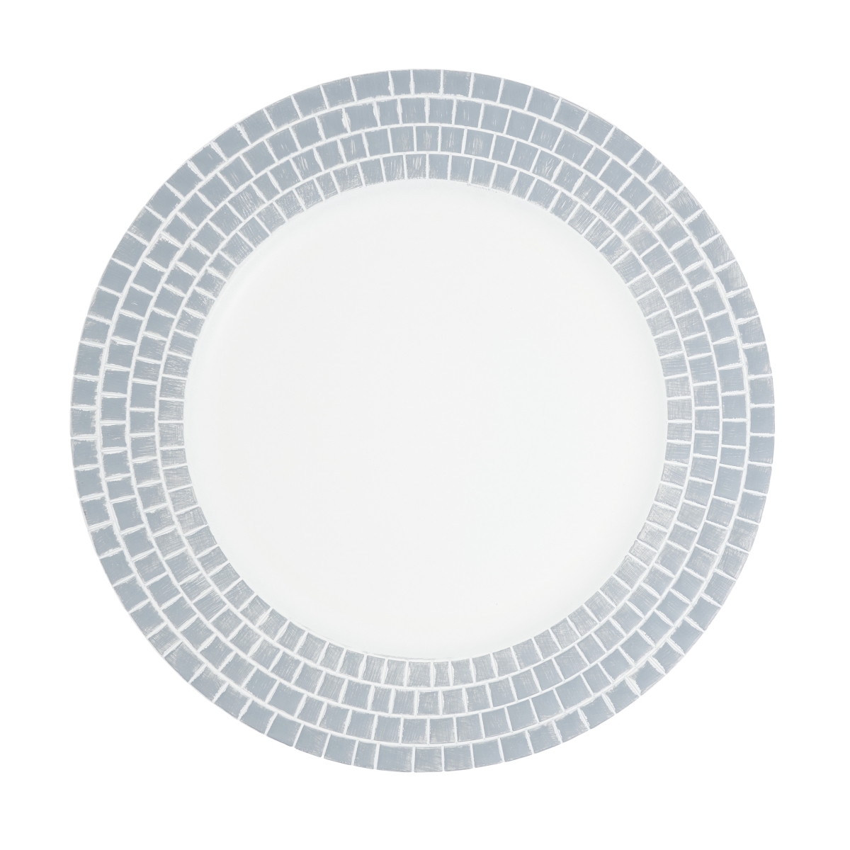 Picture of Saro Lifestyle CH446.S13R Decorative Tile Edged Charger Plate - Silver - Set of 4