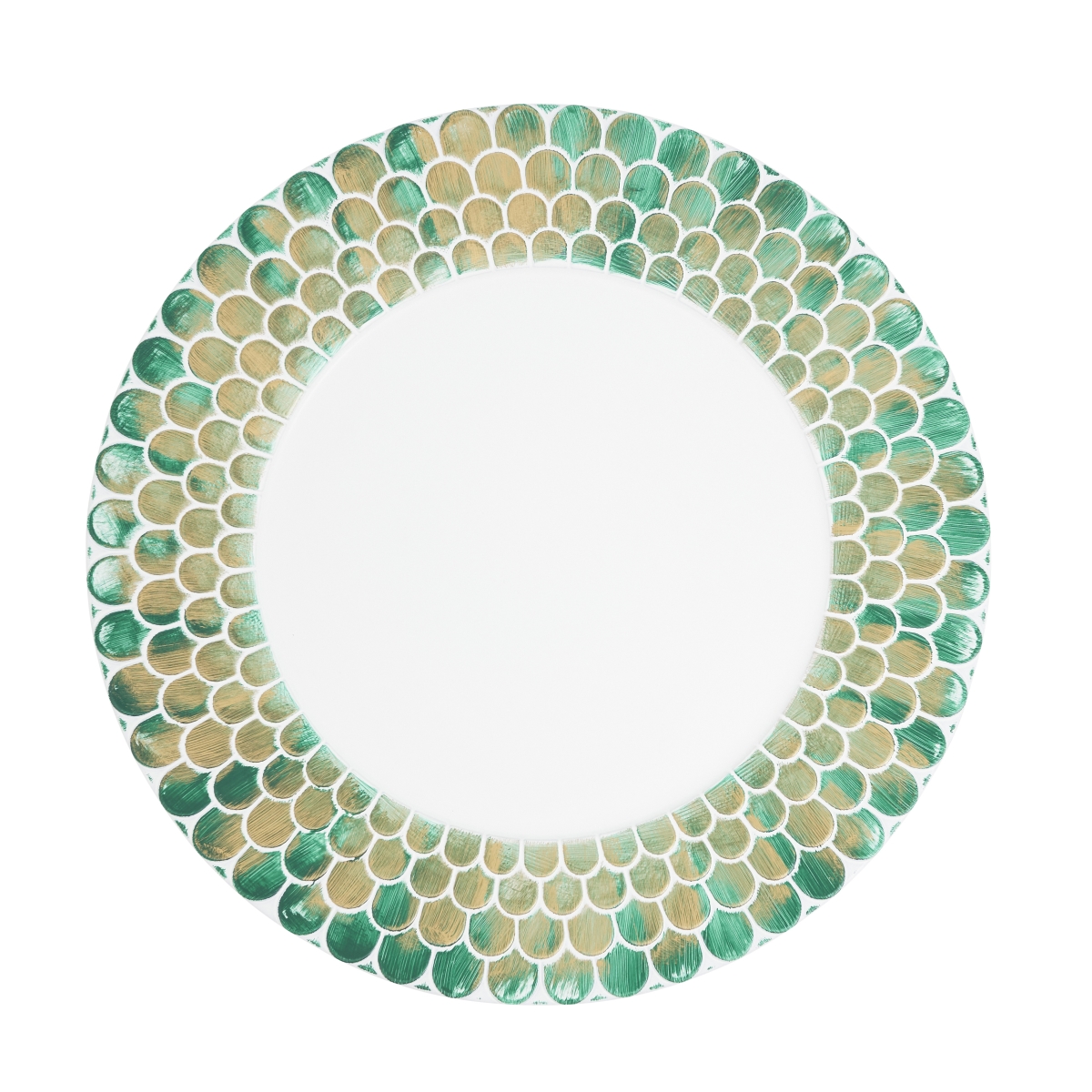 Picture of Saro Lifestyle CH747.SM13R Scalloped Gleam Charger Plate  Set of 4