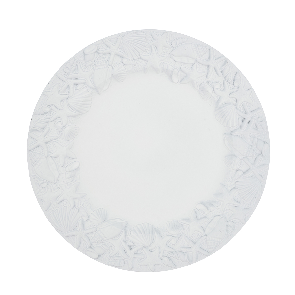 Picture of Saro Lifestyle CH231.W13R Sea Shell Embellished Charger Plate - White - Set of 4